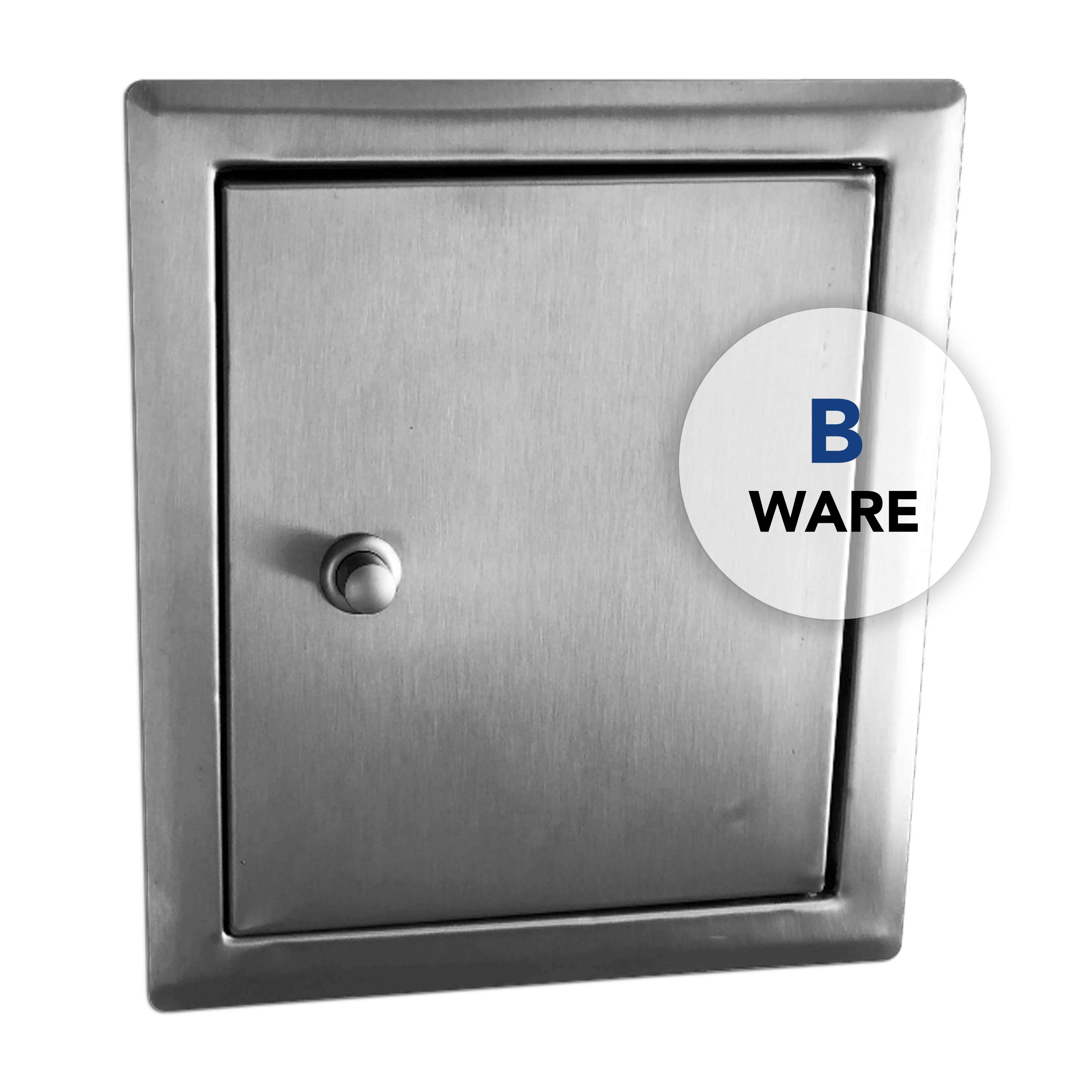 B-Waren Türe edelstahl mit Push-Knopf  240x300 mm