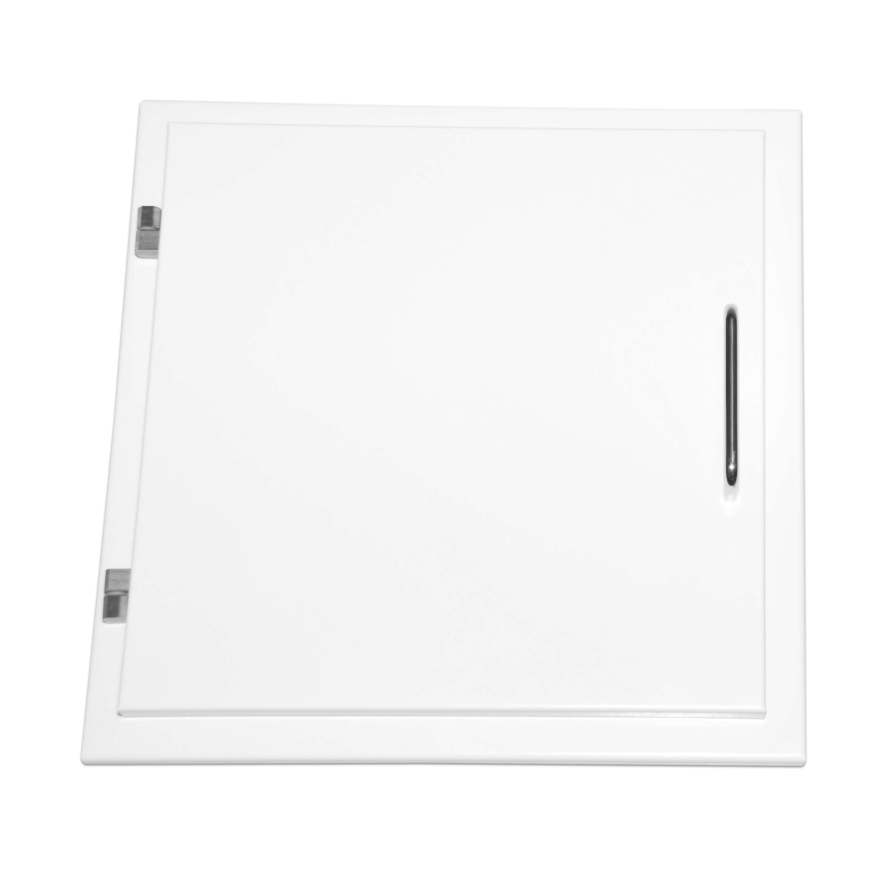 Einwurftür Metall - Weiß - einwandig - mit Dichtung - eckig/eckig/rund - ⌀ 250 mm