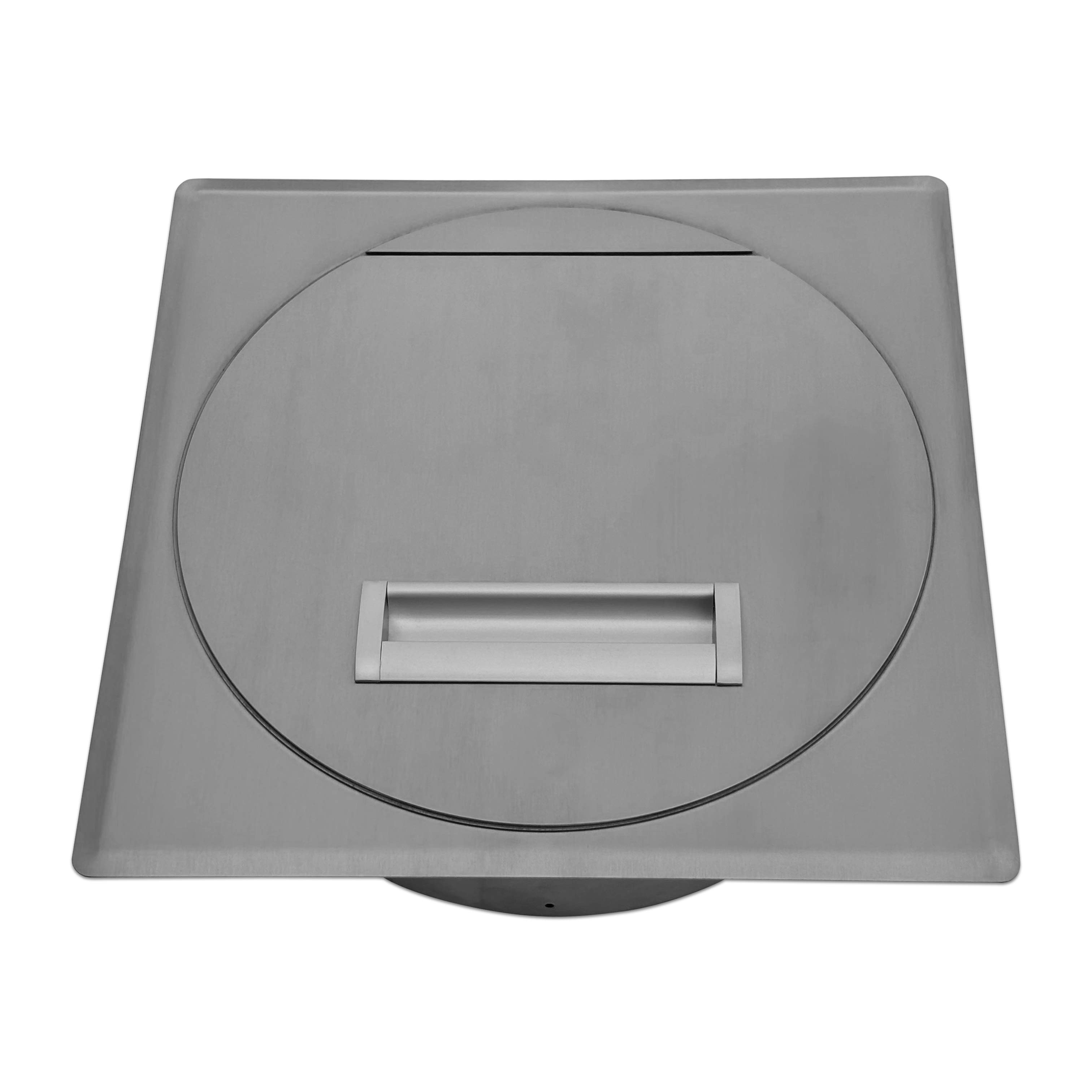 Einwurftür Metall - Edelstahl - einwandig - ohne Dichtung - schmaler Rahmen - eckig/rund/rund - ⌀ 300 mm