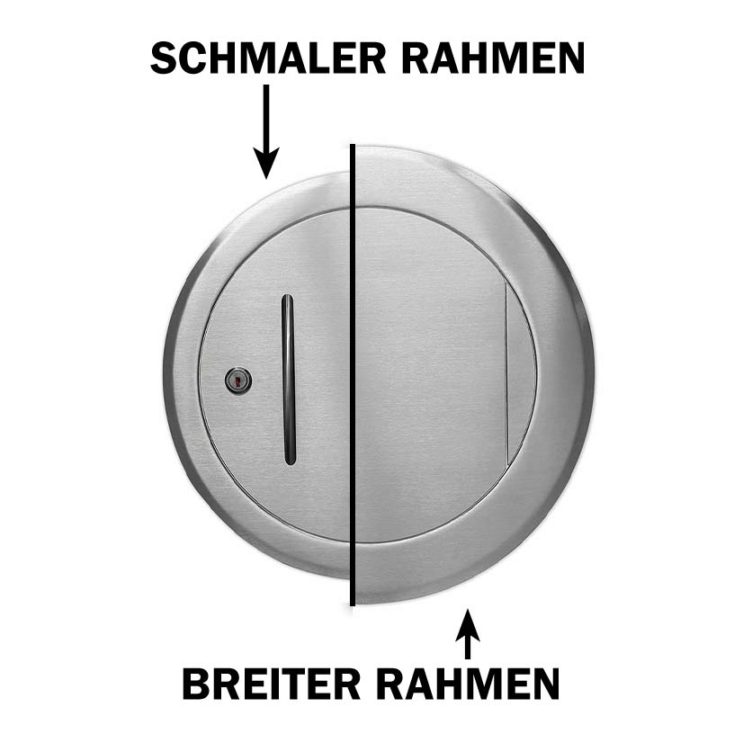 Einwurftür Metall - Edelstahl - einwandig - ohne Dichtung -  rund/rund/rund - ⌀ 300 mm