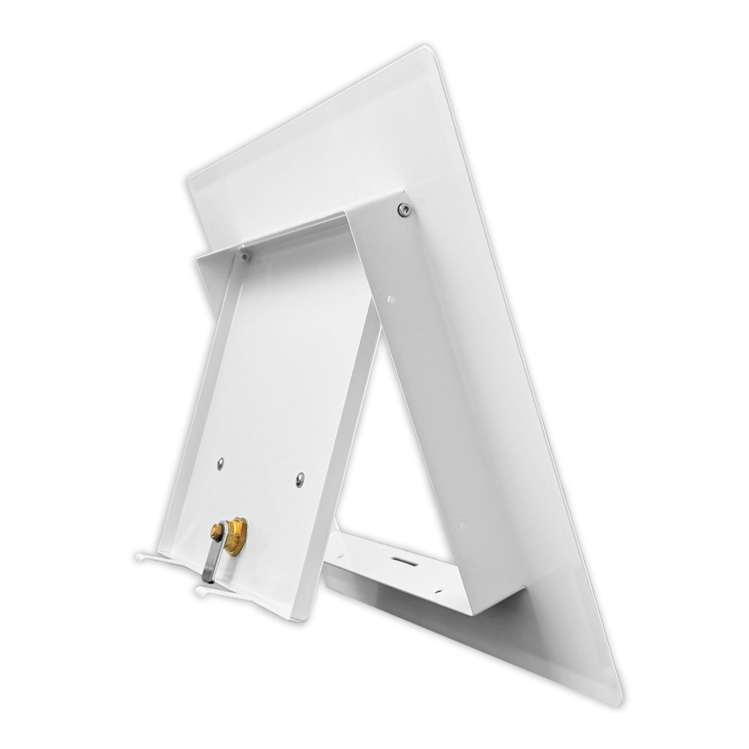 Pendel-Einwurftür Metall - Weiß - einwandig - ohne Dichtung - breiter Rahmen - 240x240 mm