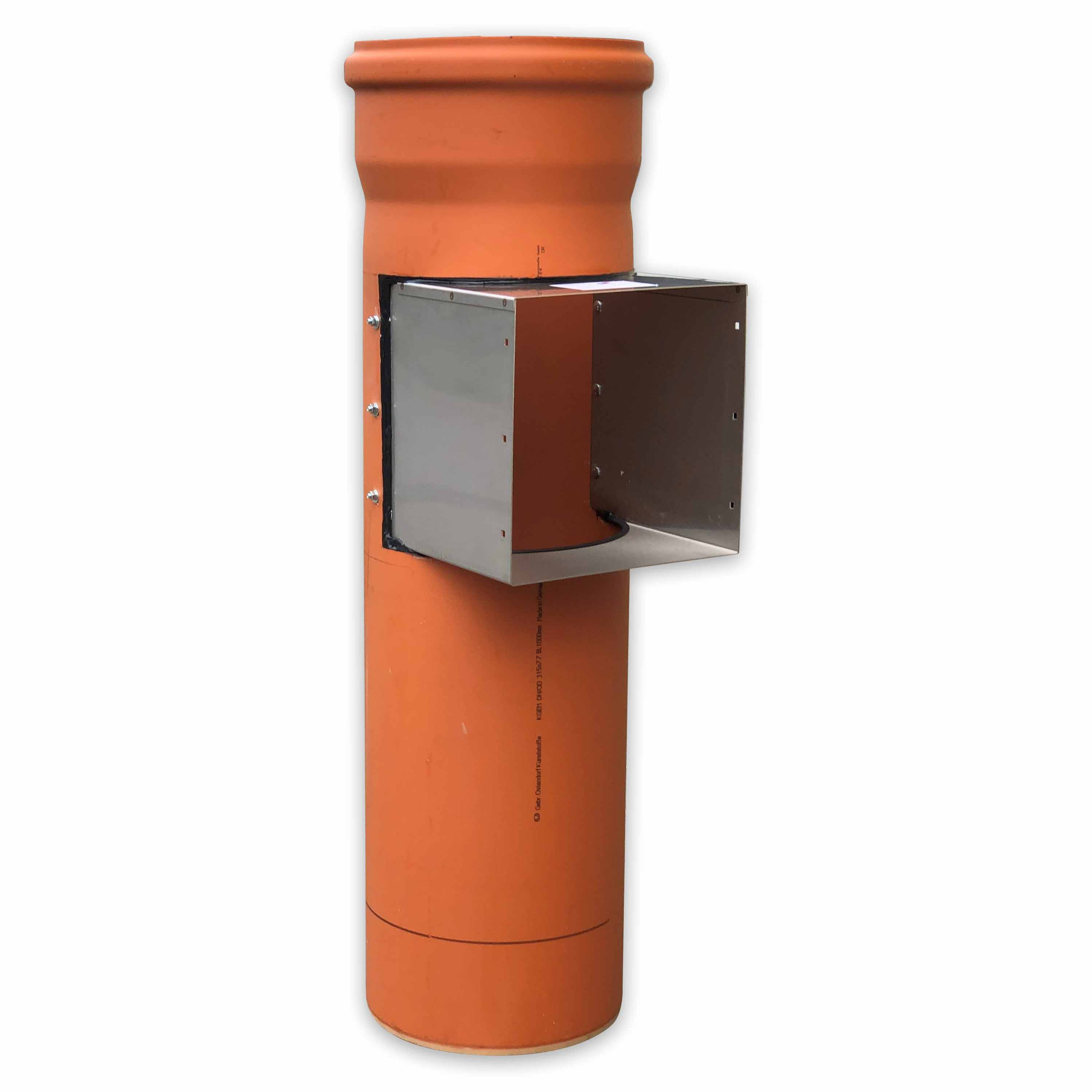 Edelstahl-Schurrenrohr – in versch. Größen fertig angebaut an KG Rohre