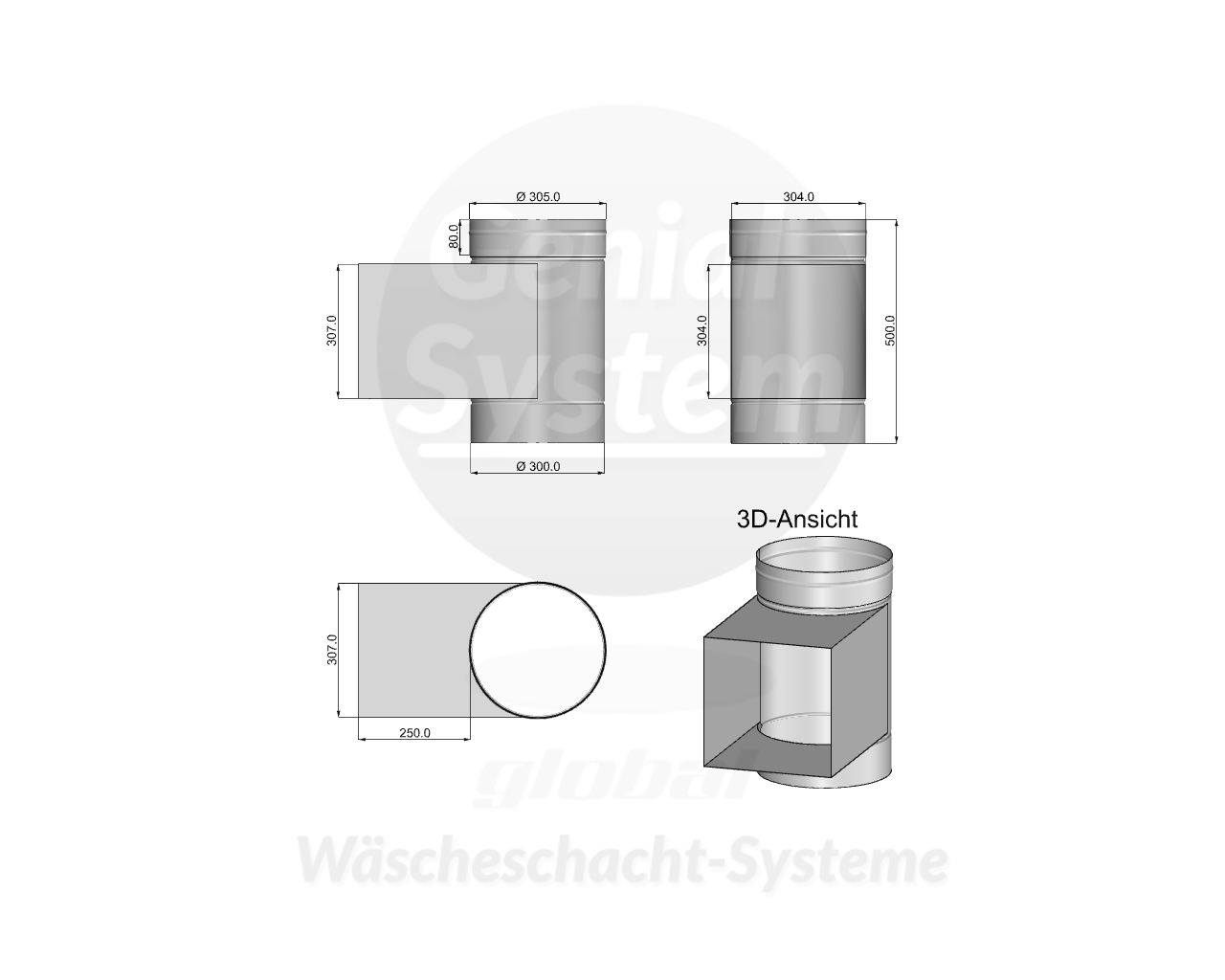 VA-Schurrenrohr Öffnung 300x300