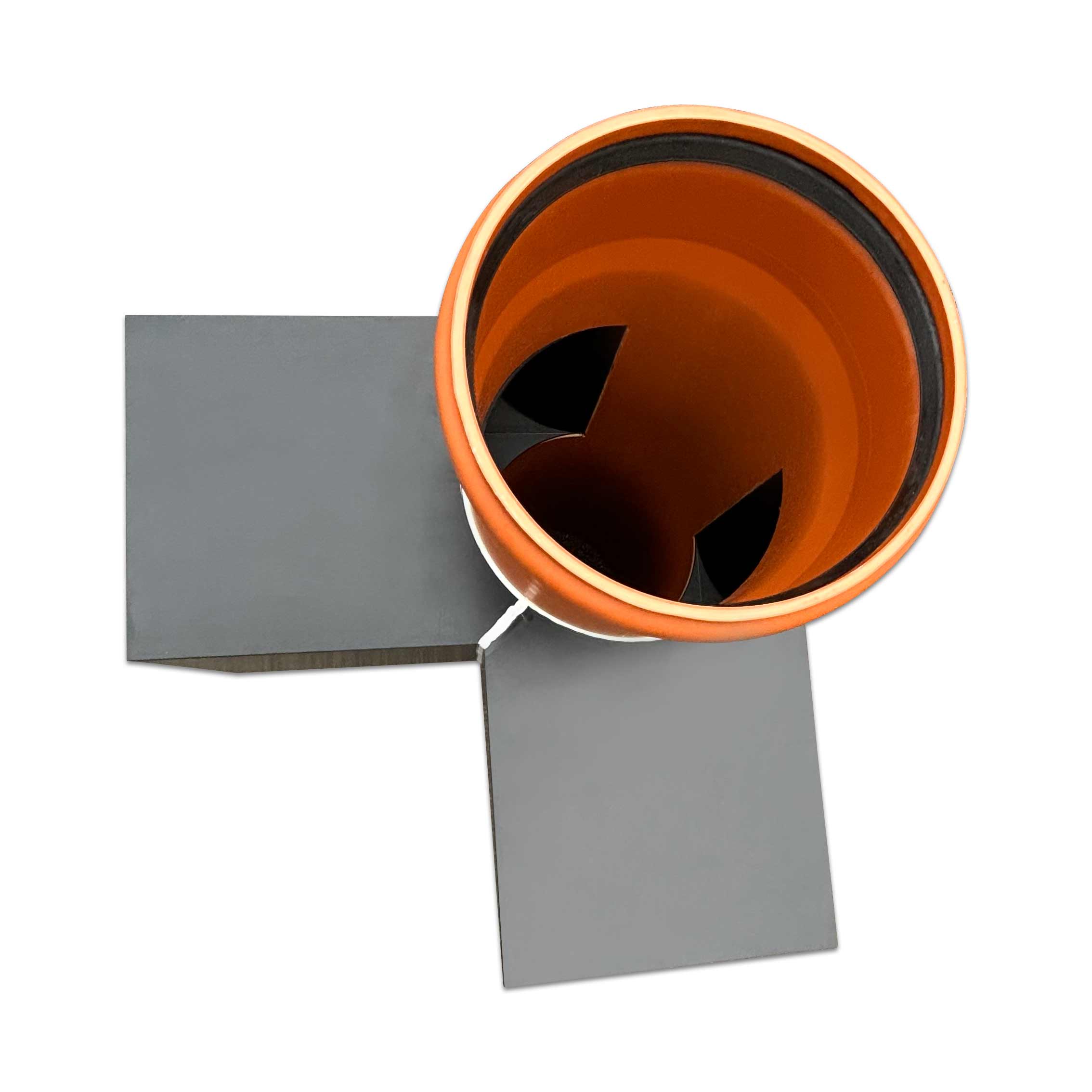 Sonder-Eck-KG-Schurrenrohr in ABS-PVC für KG-Rohre (250 mm oder 315 mm)