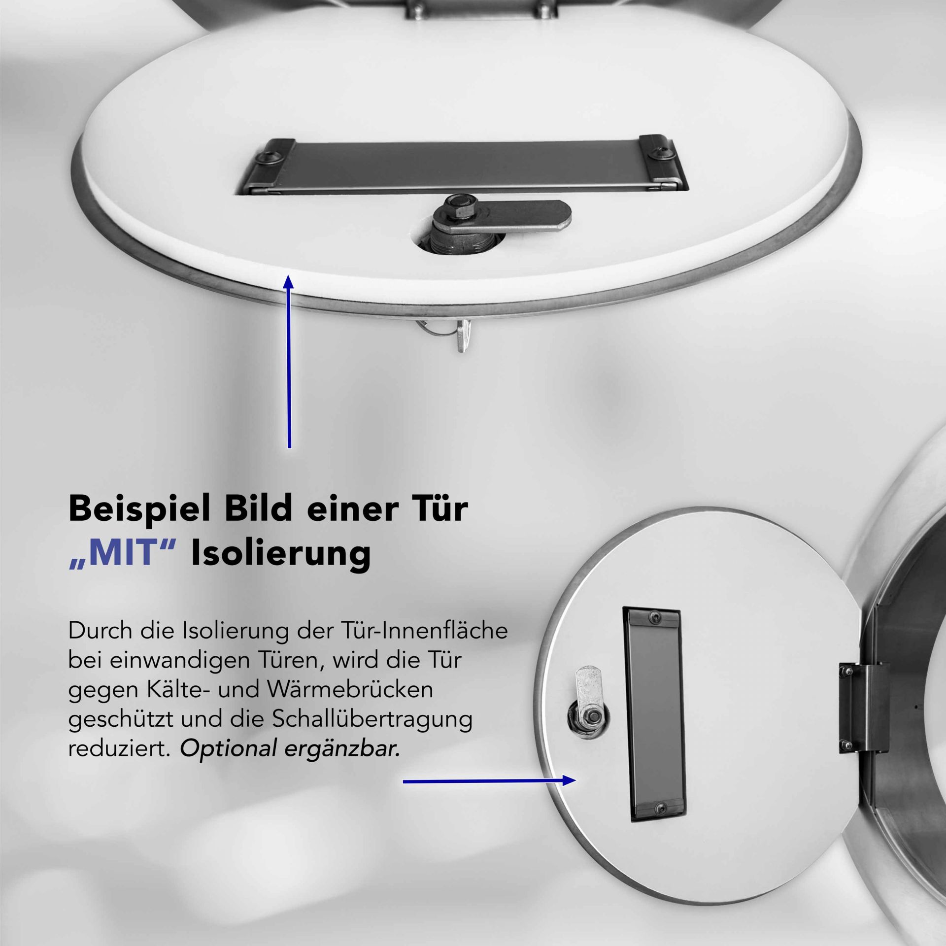 Einwurftür Metall - Weiß - einwandig - ohne Dichtung - eckig/rund/rund - ⌀ 300 mm