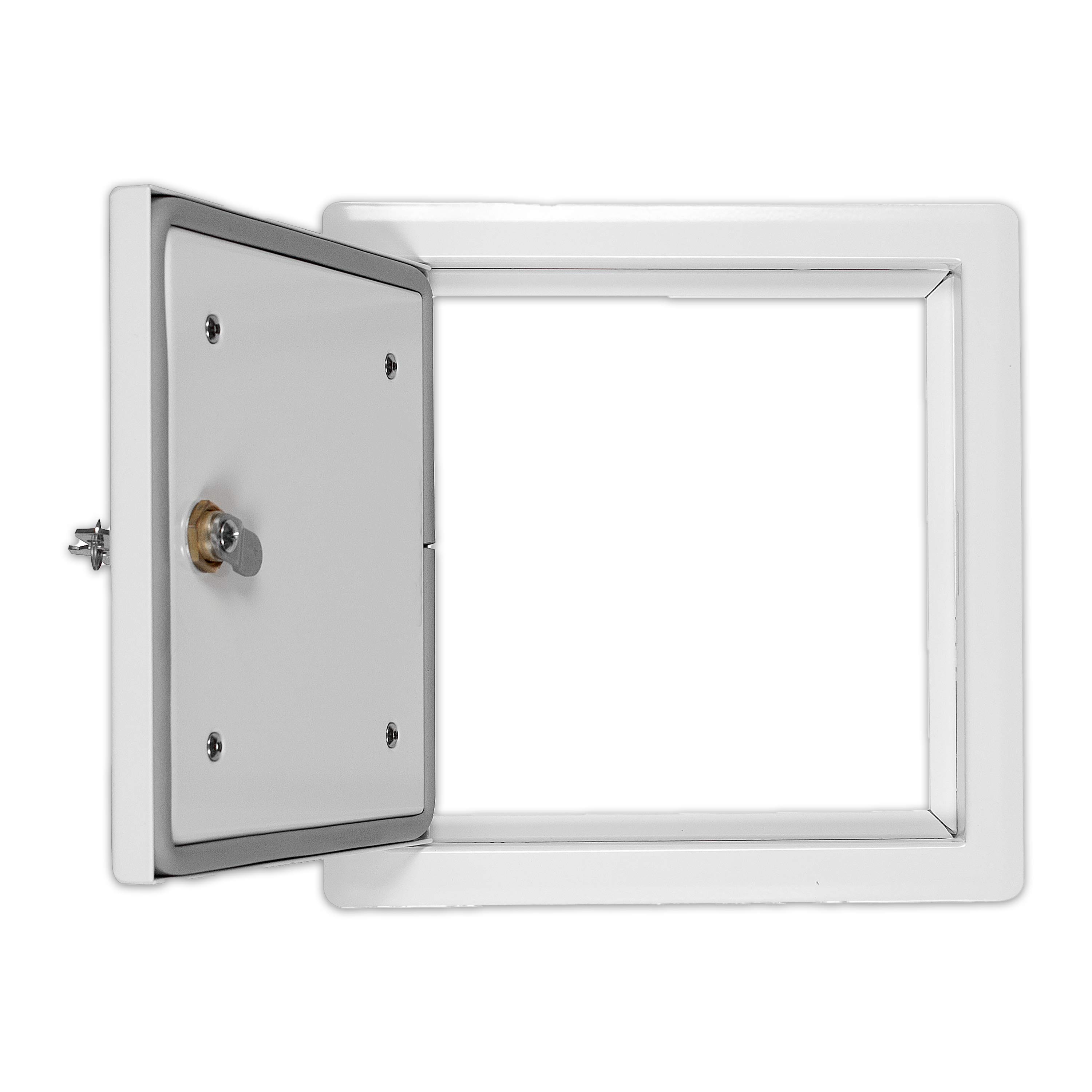 Einwurftür Metall - Weiß - doppelwandig - mit Dichtung - 300x300 mm