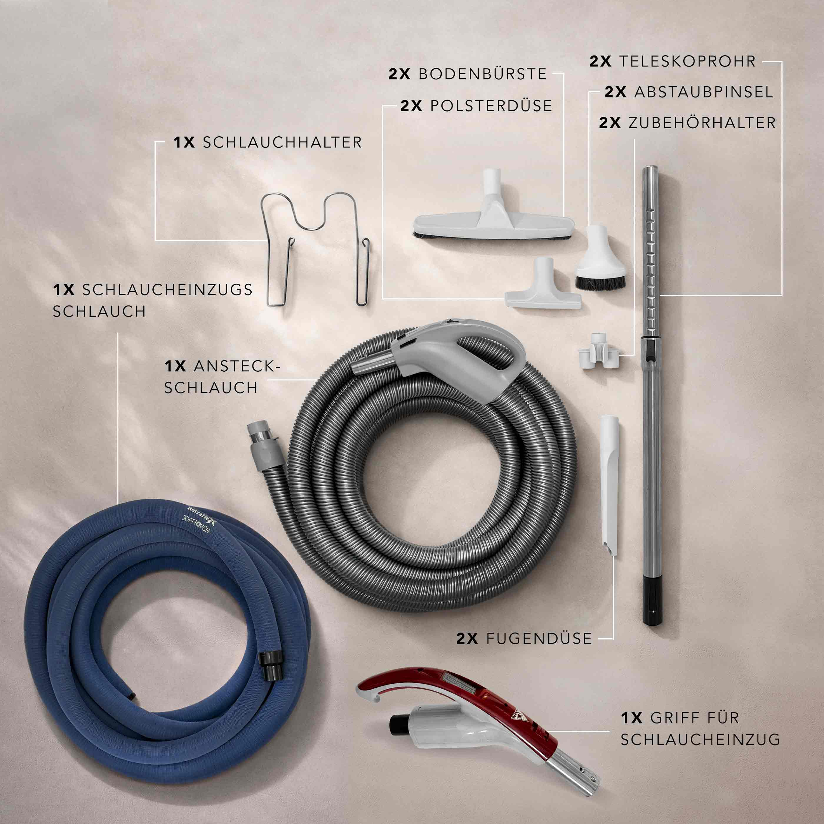 SetH2025 / P2025, 2-motorig + 1x Schlaucheinzug + 3 Normdosen