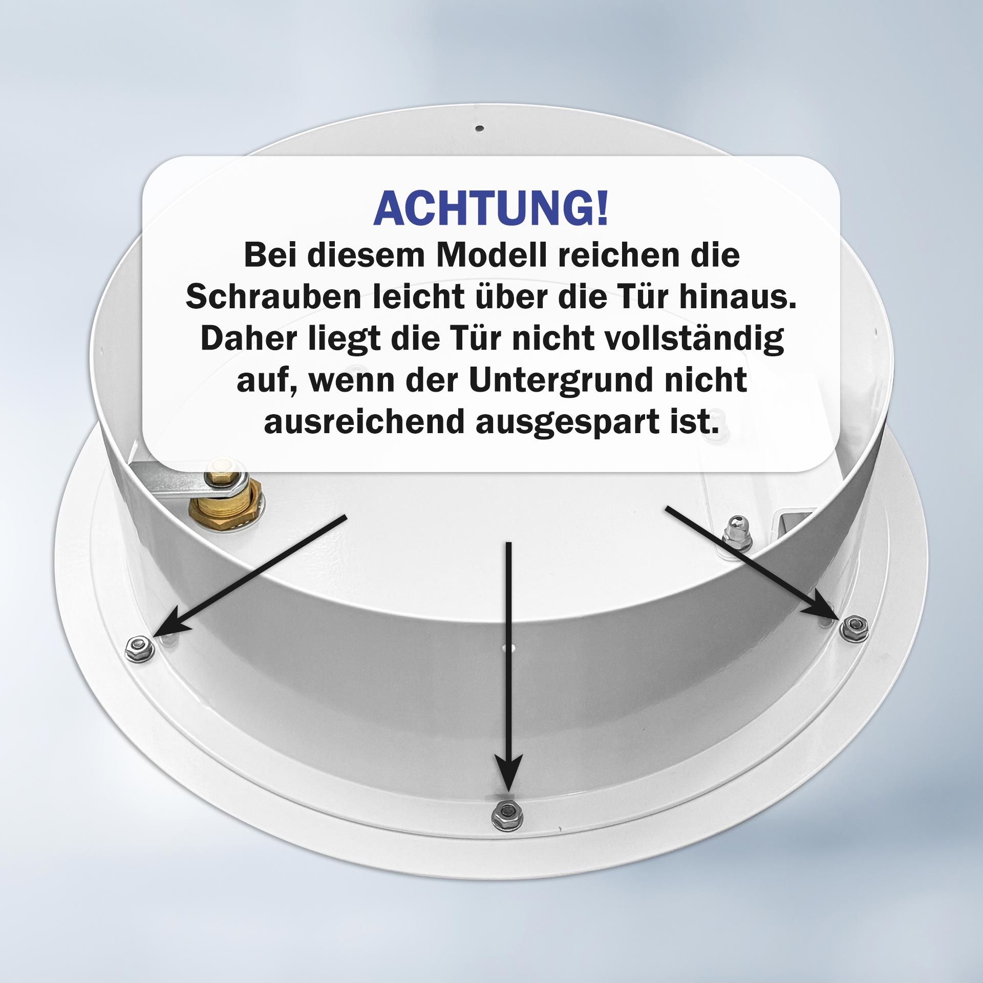 Einwurftür Metall - Edelstahl - einwandig - ohne Dichtung - eckig/rund/rund - ⌀ 250 mm