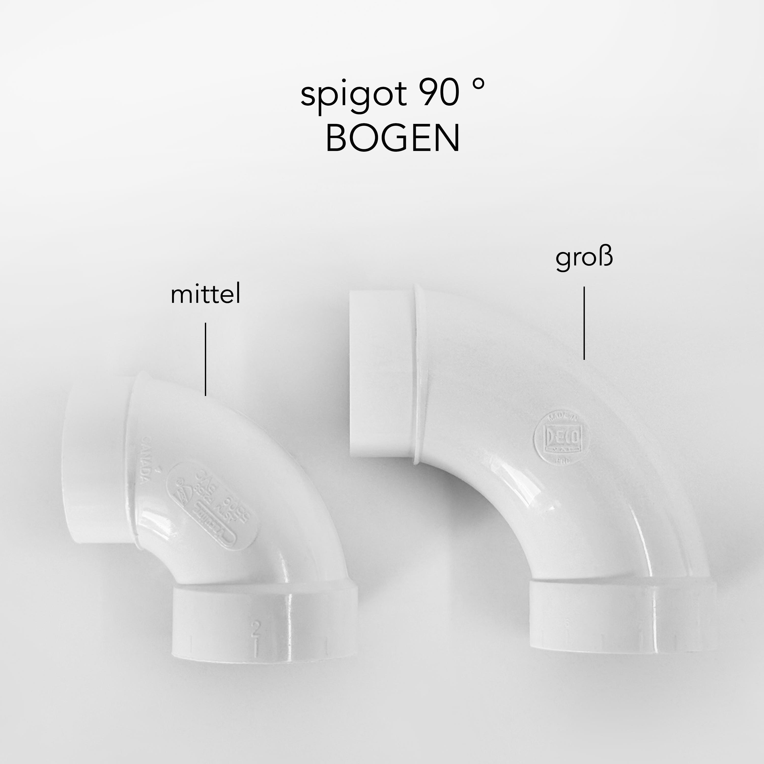 Bogen 90° spigot groß - m/W