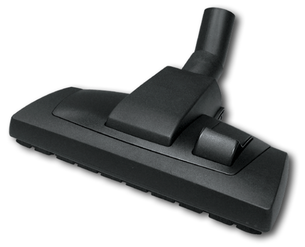 Bodendüse umschaltbar mit Gummikante, Chromstahl-Bodenplatte und Laufrolle - schwarz