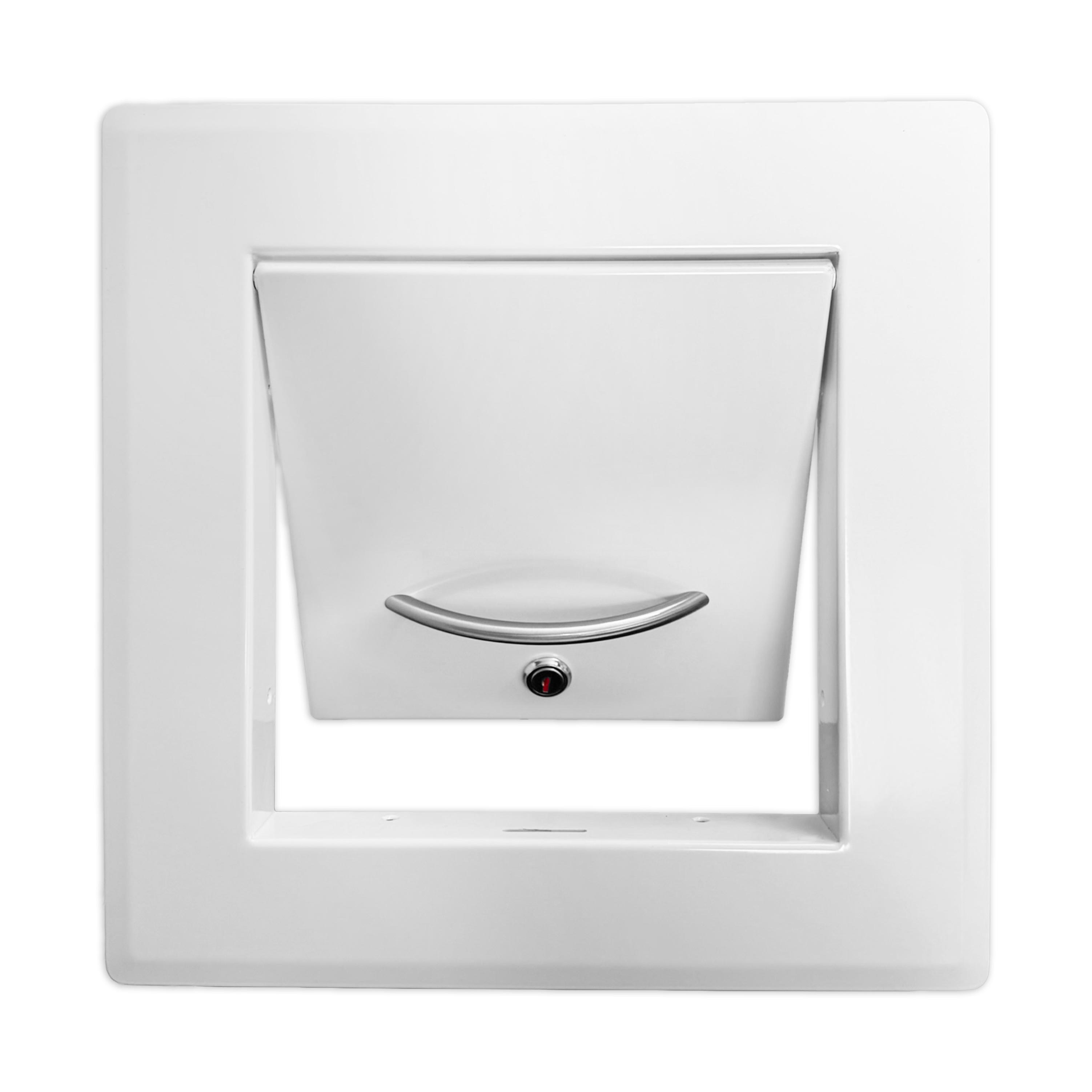 Pendel-Einwurftür Metall - Weiß - einwandig - ohne Dichtung - breiter Rahmen - 240x240 mm