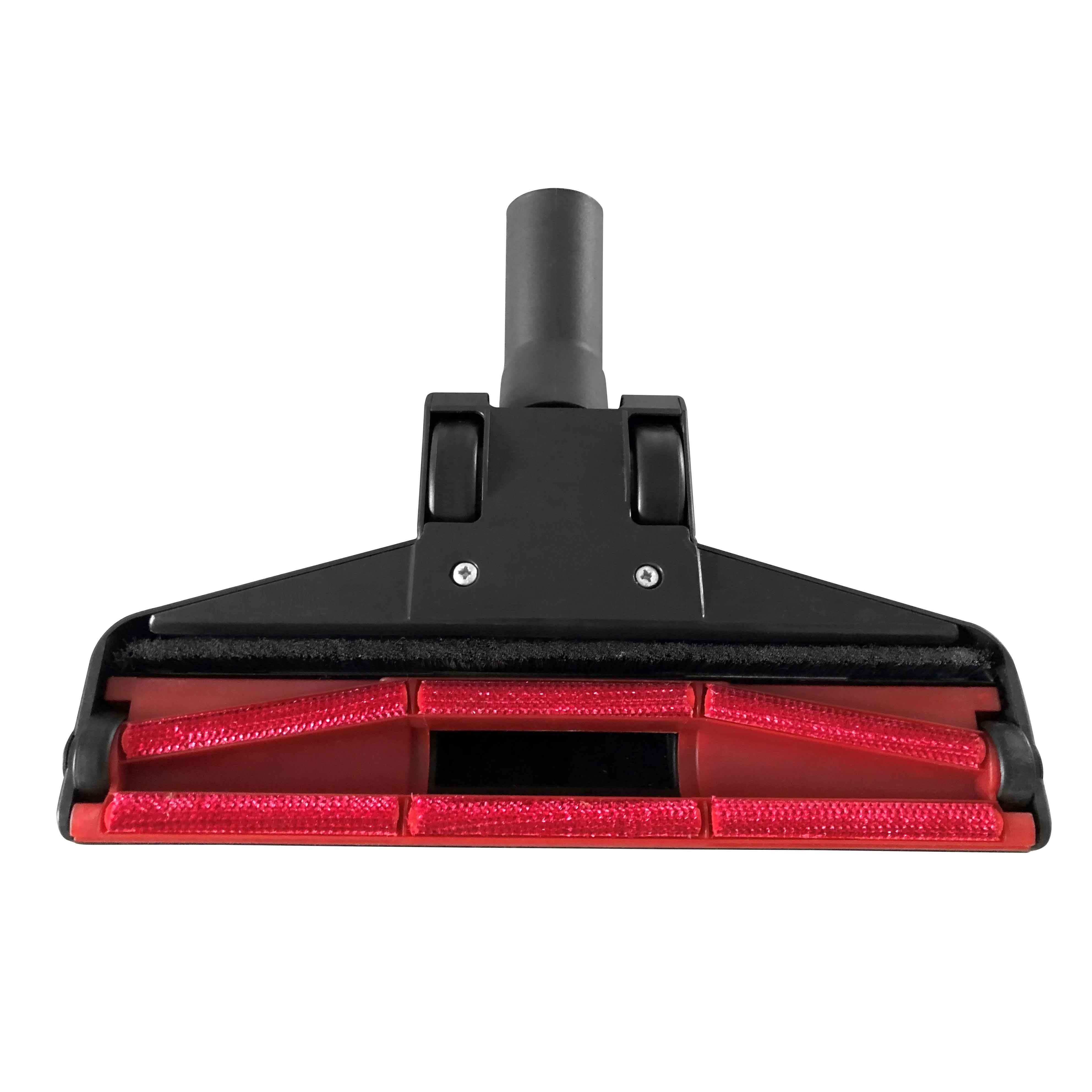 Bodenbürste mit Laufrollen und roten Fadenhebern