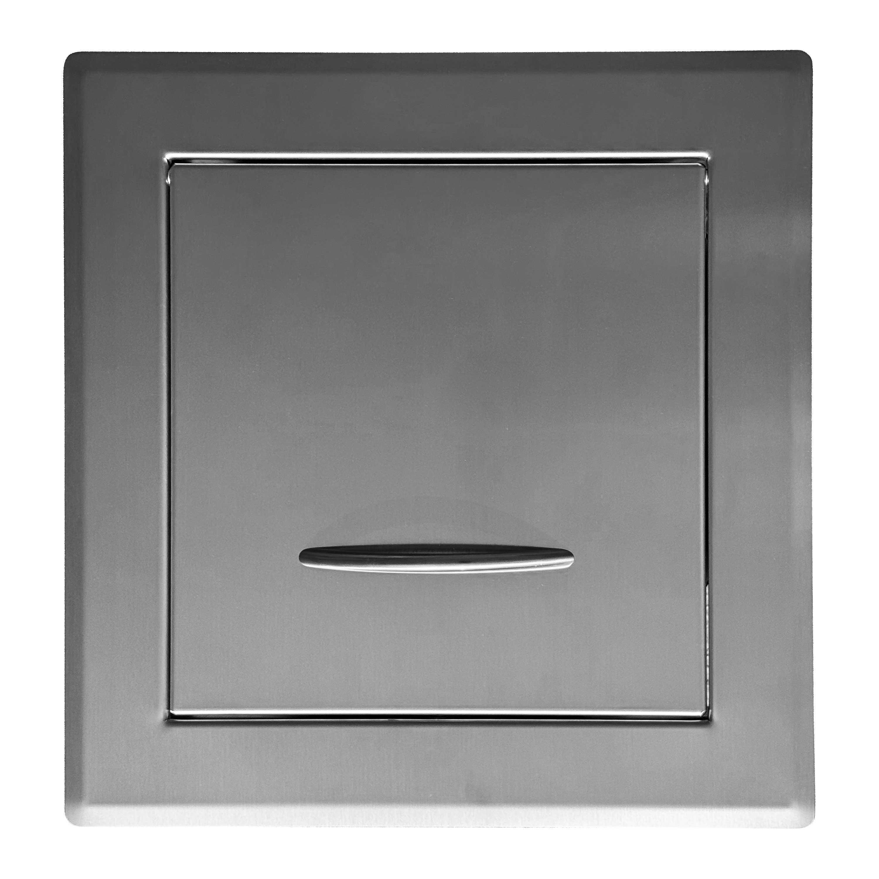 Pendel-Einwurftür Metall - Edelstahl - einwandig - ohne Dichtung - breiter Rahmen - 300x300 mm