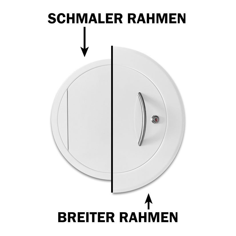 Einwurftür Metall - Weiß - einwandig - ohne Dichtung - rund/rund/rund - ⌀ 250 mm