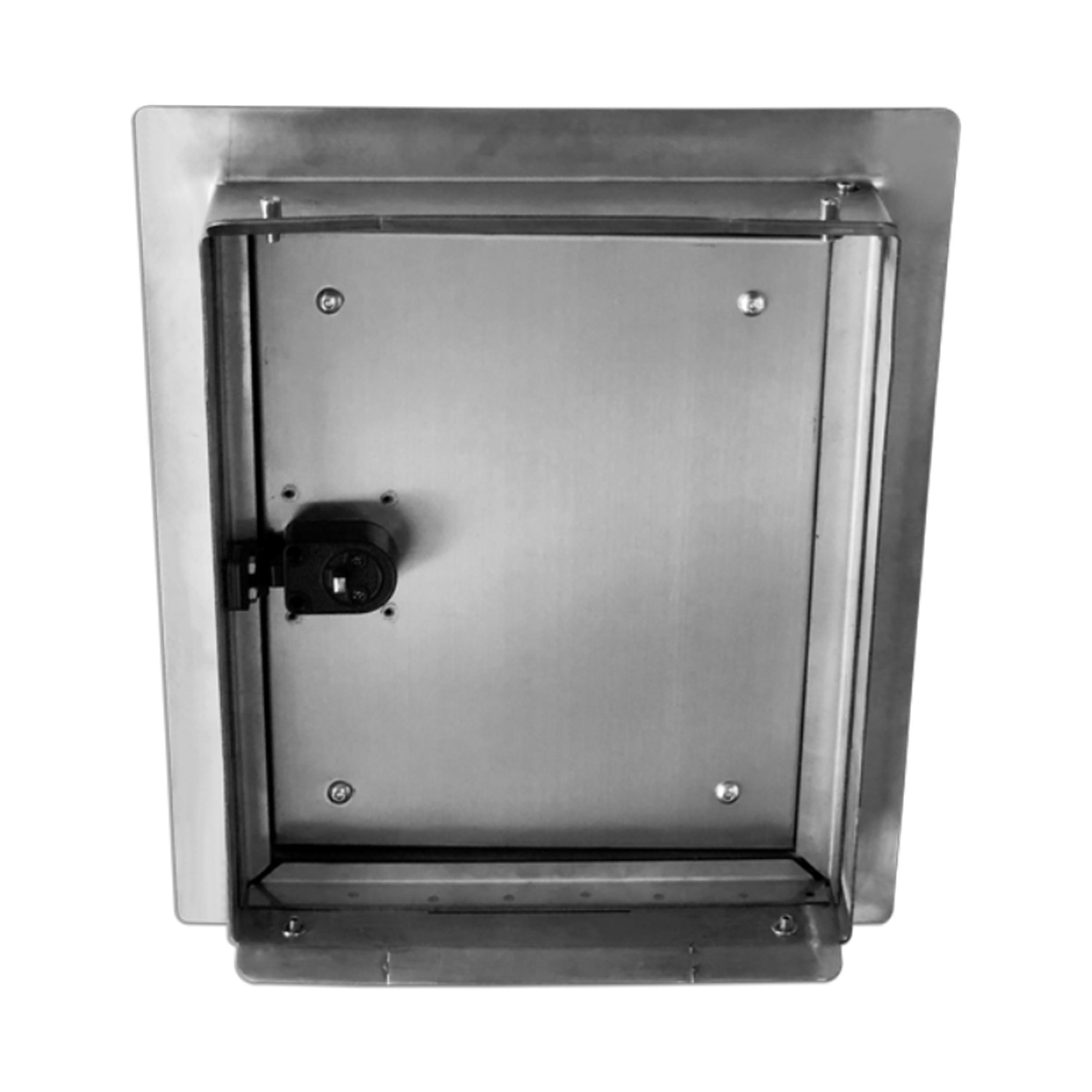 B-Waren Türe edelstahl mit Push-Knopf  240x300 mm