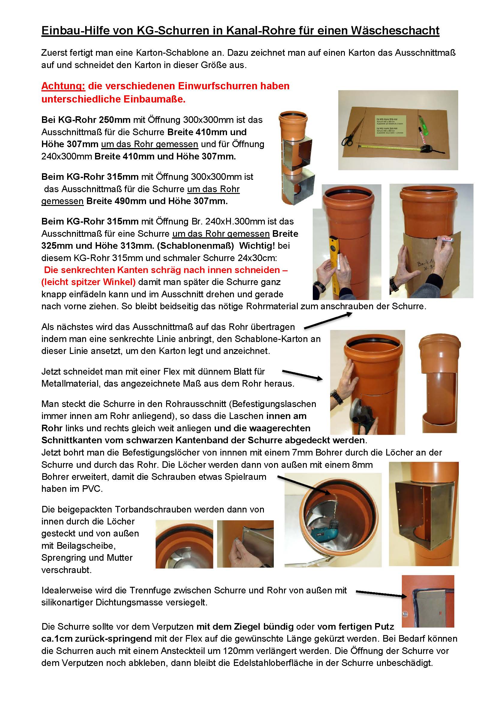 KG-Rohr Anbau-Schurre 300x300 mm