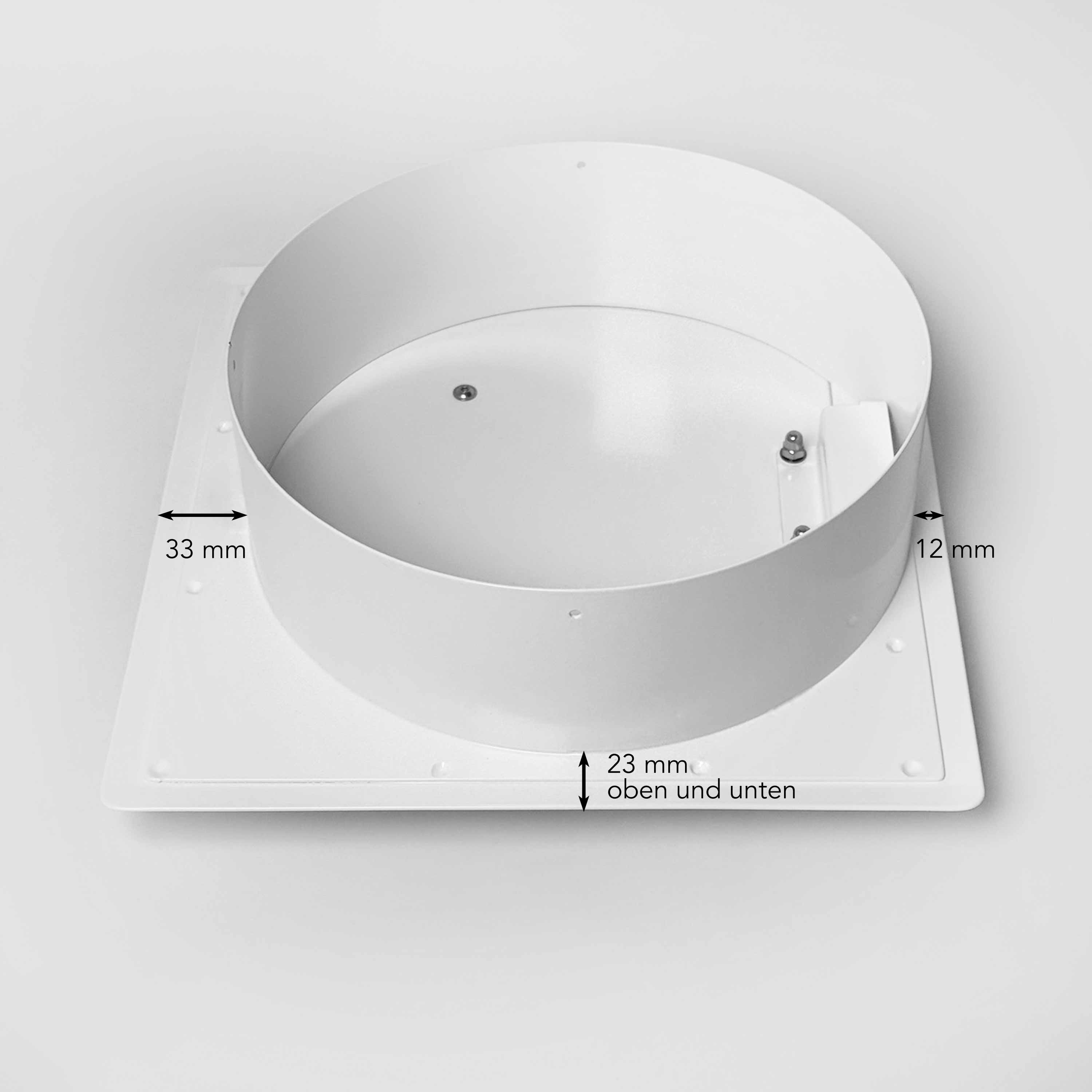 Einwurftür Metall - Weiß - einwandig - ohne Dichtung - eckig/eckig/rund - ⌀ 250 mm