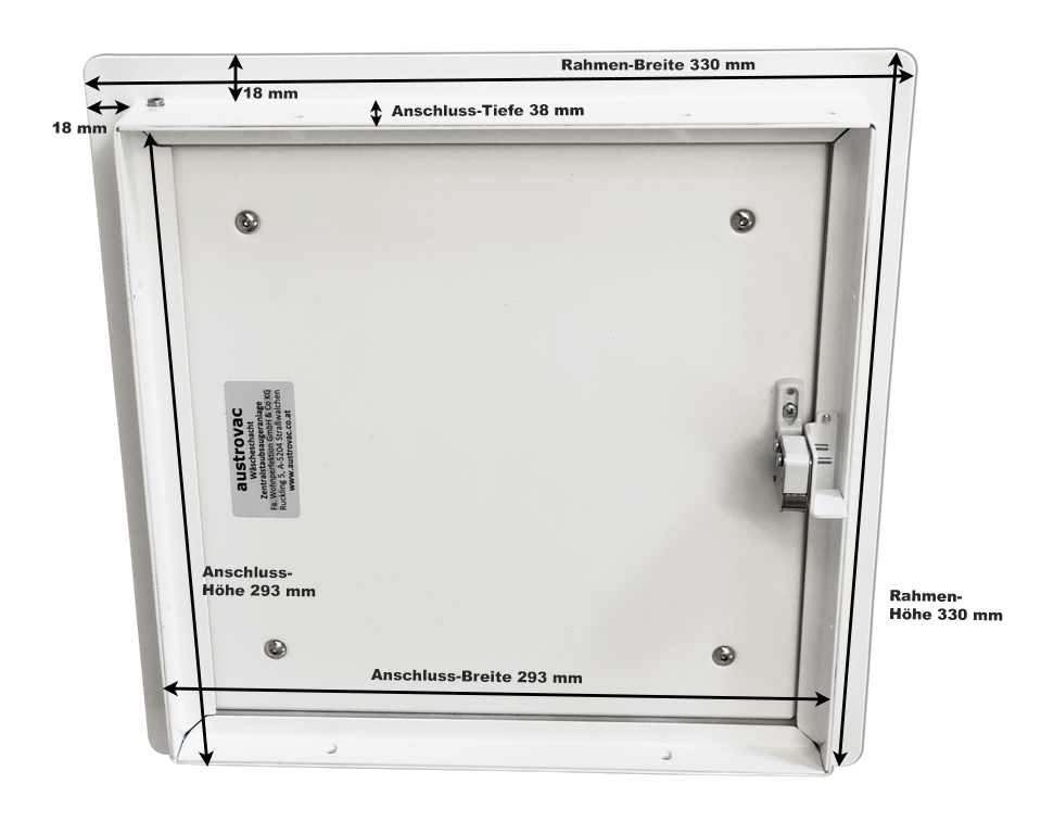 Einwurftür Metall - Weiß - doppelwandig - mit Dichtung - mit Push-Lock-Funktion - 300x300 mm