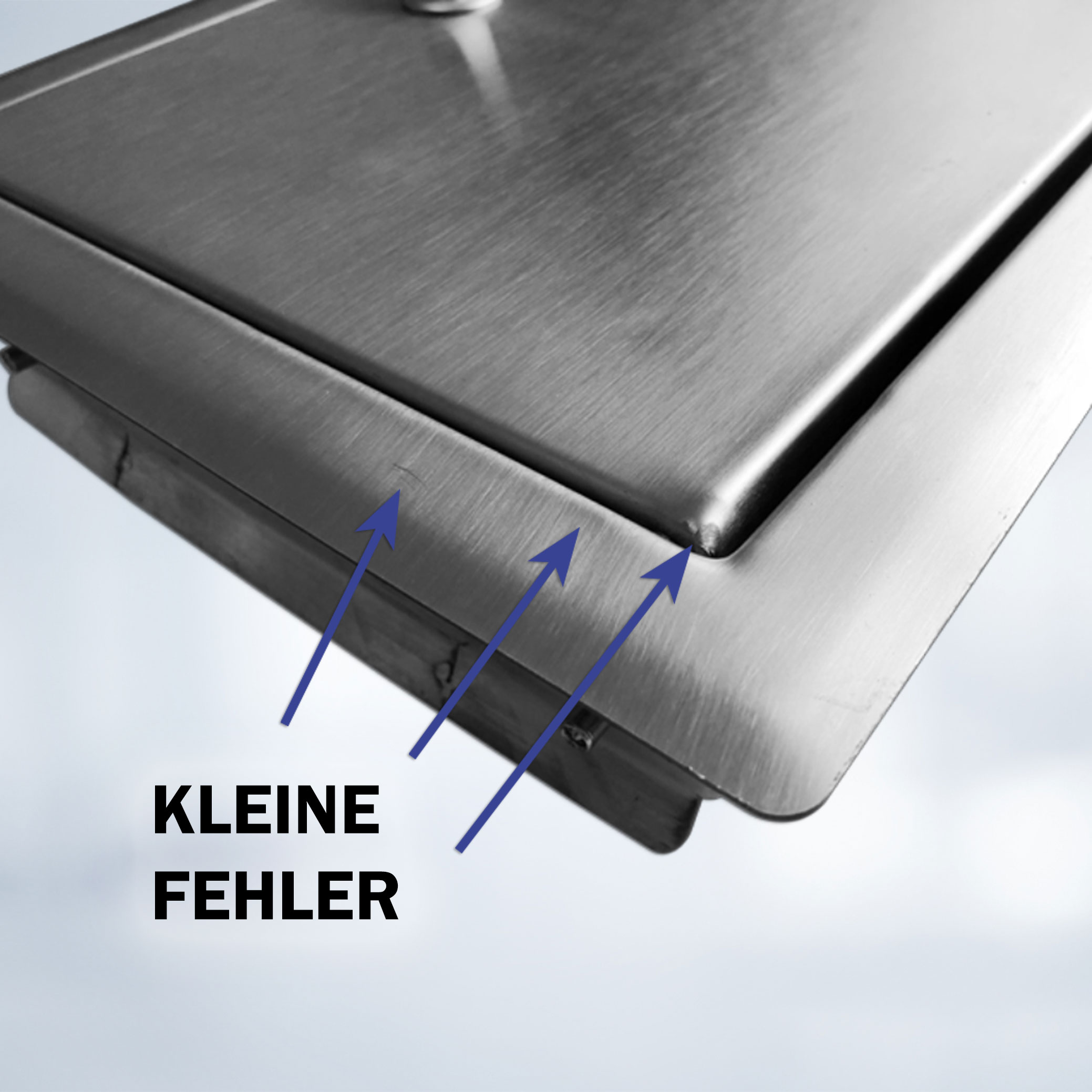 B-Waren Türe edelstahl mit Push-Knopf  240x300 mm