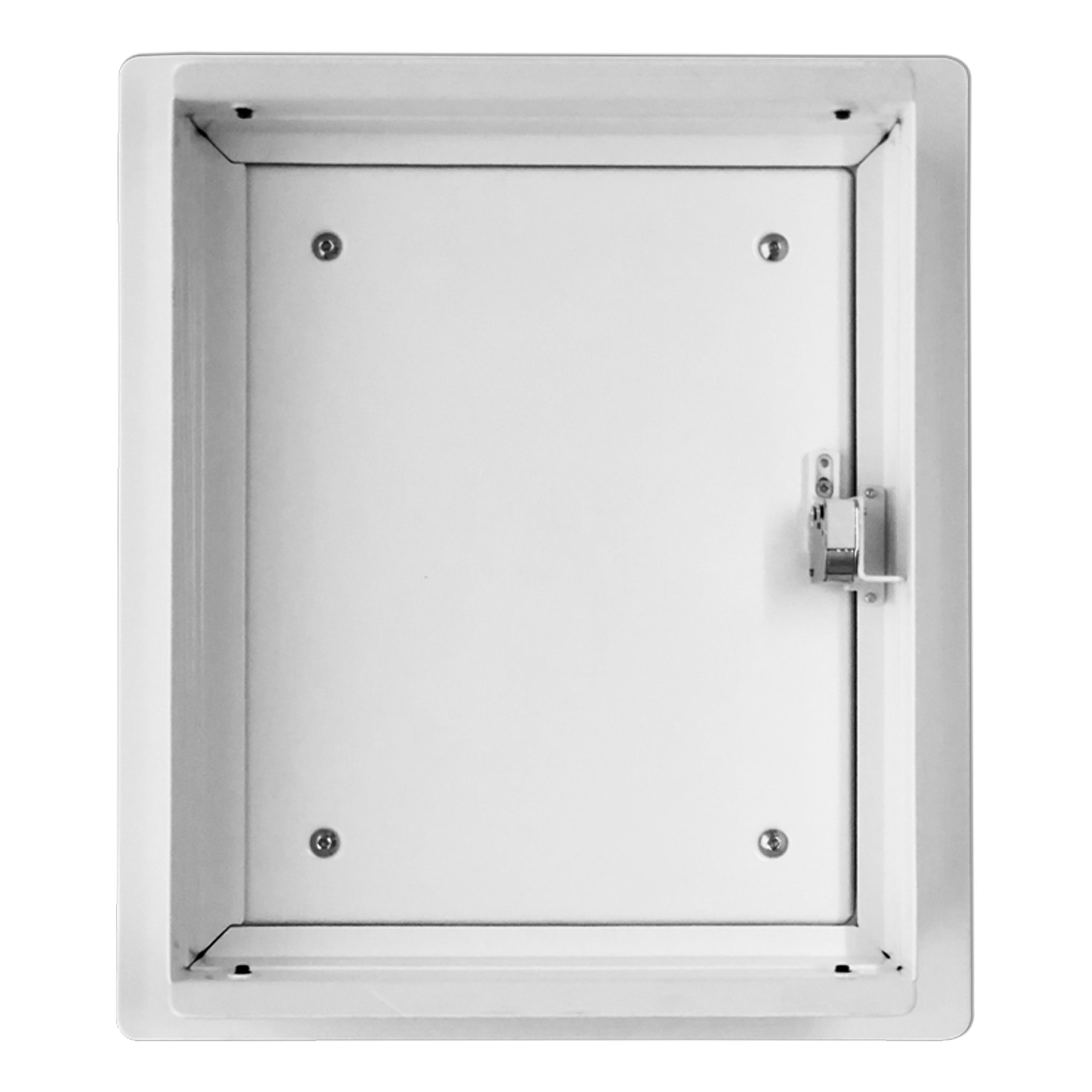 Einwurftüre weiß-RAL 9016, metall doppelwandig, Push-Lock mit Dichtung