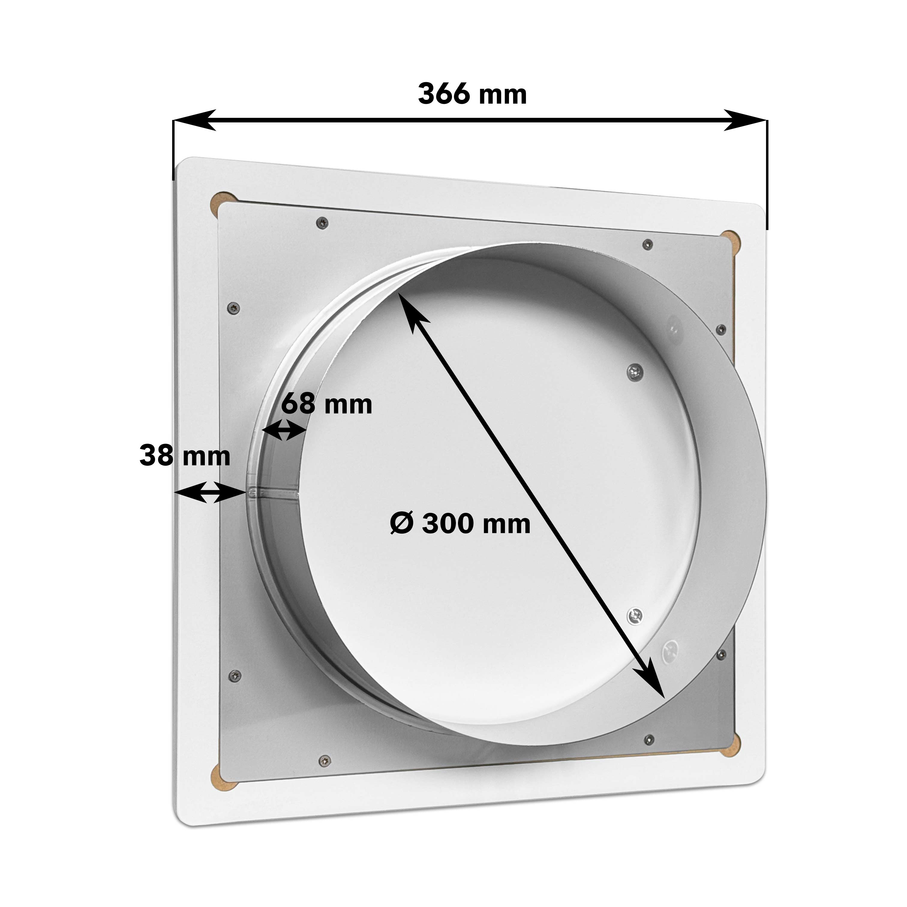Einwurftür MDF Holz - Weiß - ⌀ 300 mm
