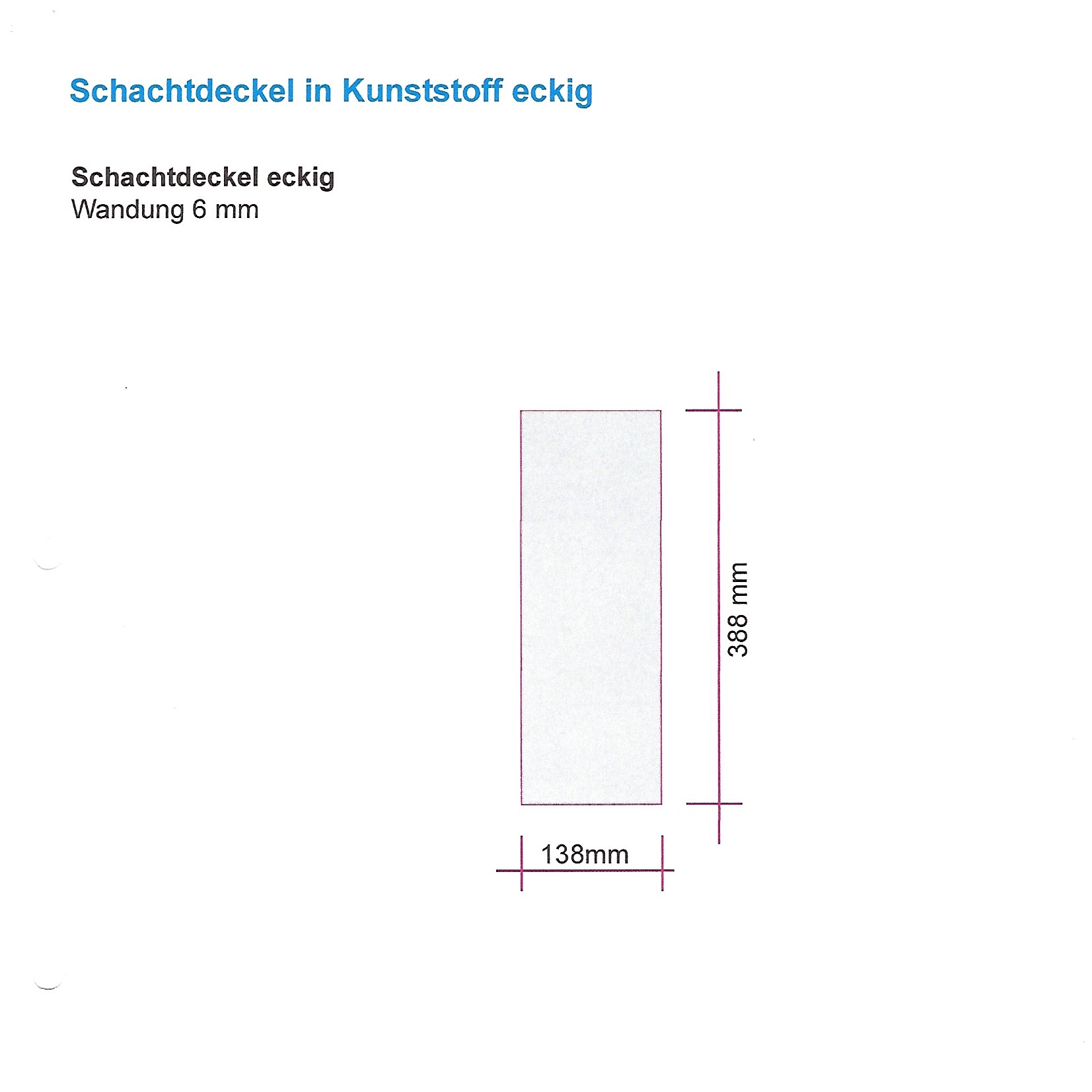 Flachkanal-Deckel ABS mit Griff-Knopf
