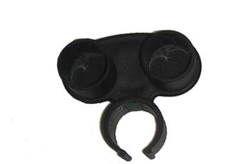 Zubehörhalter am Teleskoprohr für 3 Zubehörteile