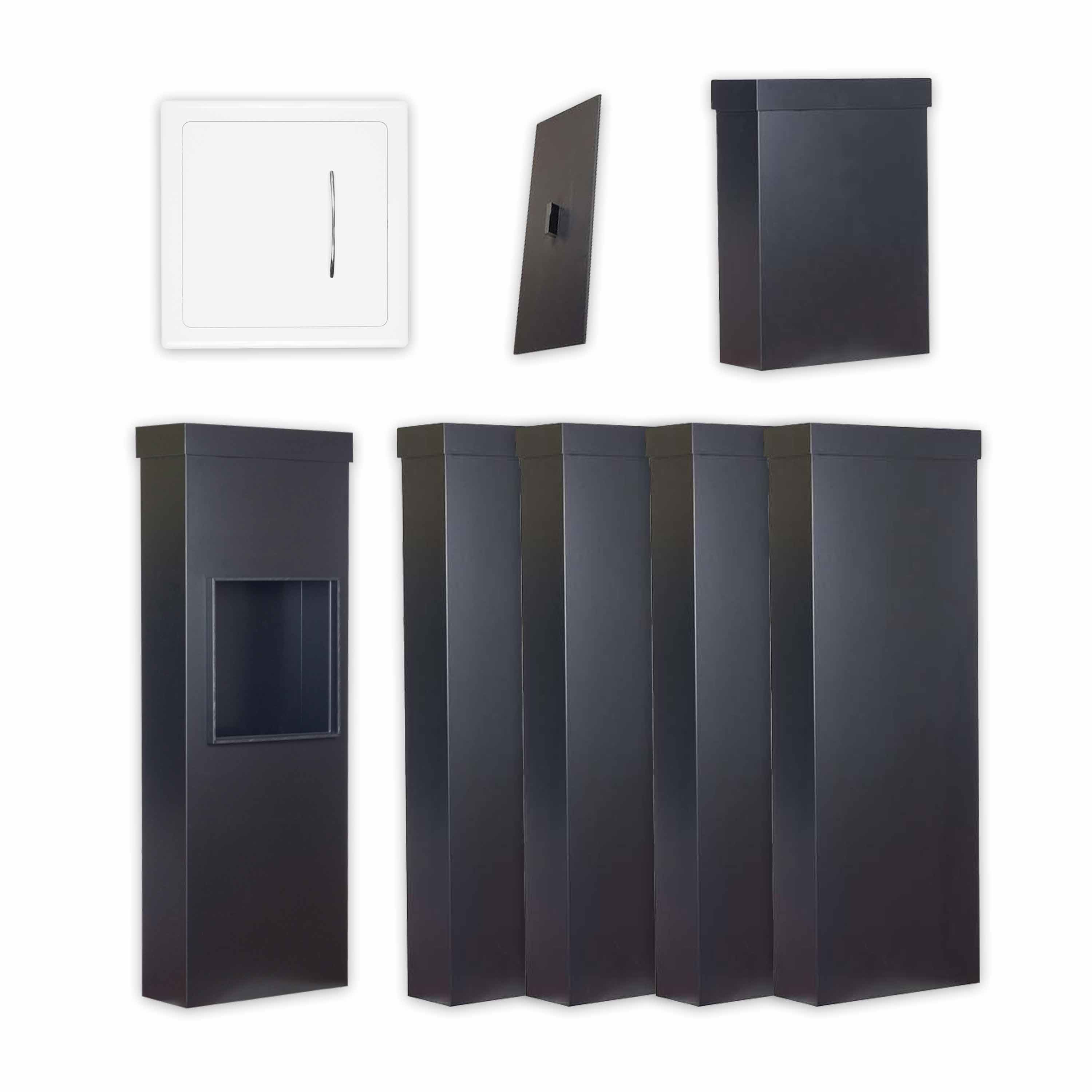 Flachkanal-Set 5 - durch zwei Geschossdecken, mit einem Einwurf von VORNE